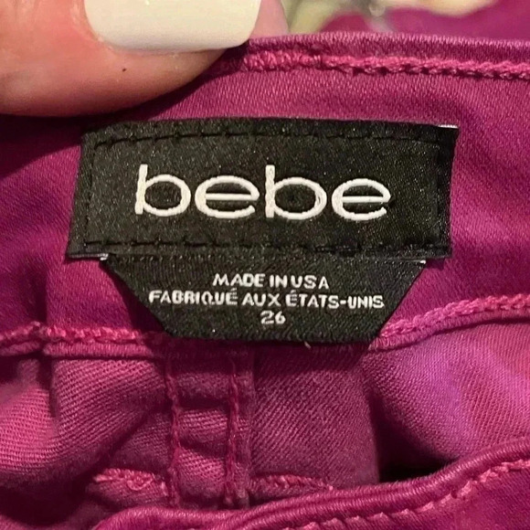 Bebe Vintage Pink Zipper Pants 26 - Picture 5 of 6